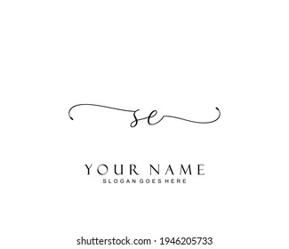 Initial SE beauty monogram and elegant logo design, handwriting logo of initial signature, wedding, fashion, floral and botanical with creative template.