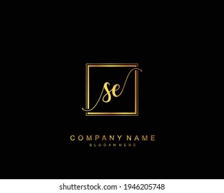 Initial SE beauty monogram and elegant logo design, handwriting logo of initial signature, wedding, fashion, floral and botanical with creative template.