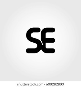 initial se black business logo