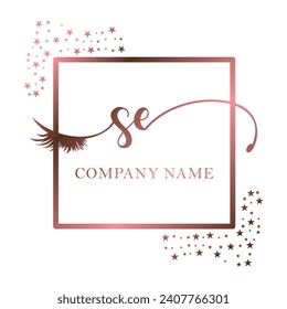 Initial SE calligraphy company eye and eyelash handwriting