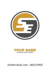 Initial SE circle logo template vector