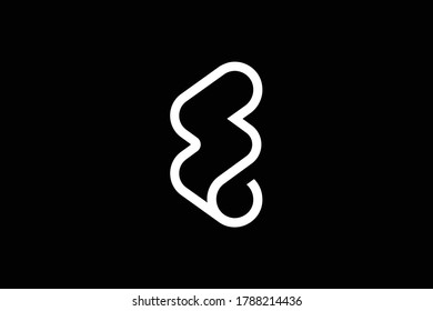 Initial SE ES modern monogram and elegant logo design, Professional Letters Vector Icon Logo on black background.