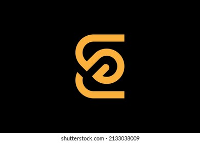 Initial SE ES modern monogram and elegant logo design, Professional Letters Vector Icon Logo on black background.