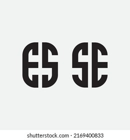 Initial SE or ES monogram logo template.