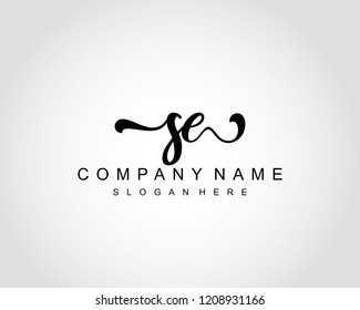 Initial SE handwriting logo vector