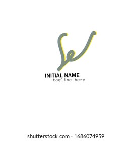 Initial Se handwriting logo vector