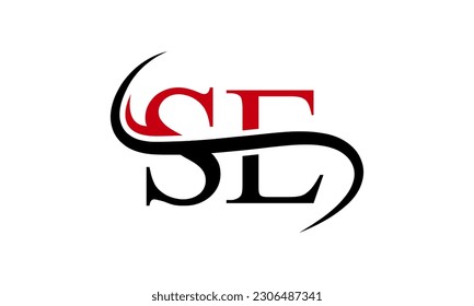 Initial SE letter Logo With Swoosh Design Graphic Vector Template for Business and Company Identity.