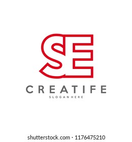 Initial SE logo concepts template vector