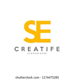 Initial SE logo concepts template vector