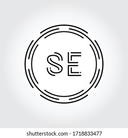 Initial SE Logo Design Creative Typography Vector Template. Digital Abstract Letter SE Logo Vector Illustration