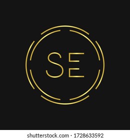 Initial SE Logo Design Creative Typography Vector Template. Digital Abstract Letter SE Logo Vector Illustration