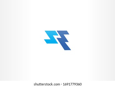 Initial SE vector blue logo design creative