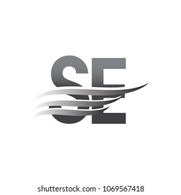 Initial SE wing logo, grey color vector logotype, logo for company name business and company identity.
