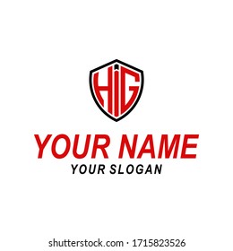 Initial security Letter HIG Logo design vector template