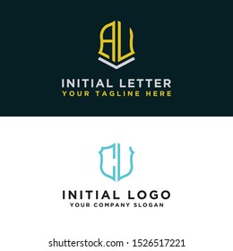 The initial set of AU and CU from modern graphic design. Inspiring logo design for all companies. -Vectors