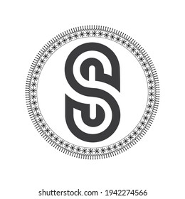 Diseño de logotipo de carta SF inicial con borde vector 