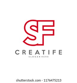 Initial SF logo concepts template vector