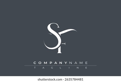 Initial SF Logo Design Vector. Elegant Monogram Logo Design with Decorative Elements and Typography