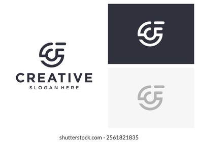 initial sf vector modern logo