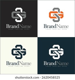 Initial SG alphabet modern geometric logo set template design