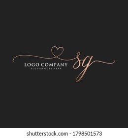 Initial SG beauty monogram and elegant logo design, handwriting logo of initial signature, wedding, fashion, floral and botanical with creative template.