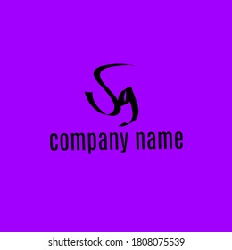 Initial Sg handwriting logo template vector