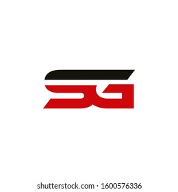 Initial SG icon design template elements for business company logo. Outstanding professional elegant trendy awesome artistic black and red color. Logotype idea vector isolated on white background.