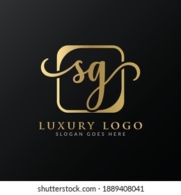 Plantilla del vector de diseño del logotipo de la letra inicial del SG. Resumen Diseño de la carta de lujo SG