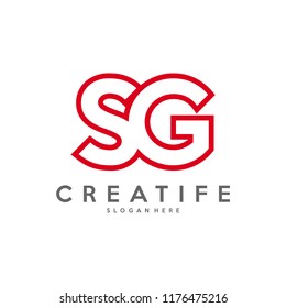 Initial SG logo concepts template vector