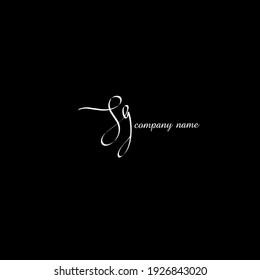 Initial Sg logo handwriting vector