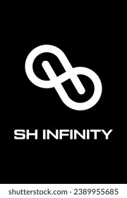  initial SH infinity vector logo design