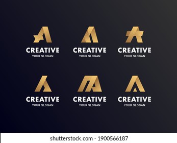 Initial A Shaped Modern Minimalist Letter Logo Template Collection für Kreativprofis oder Unternehmen