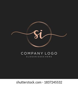 Initial SI Beauty-Monogramm und elegantes Logo-Design, Handschrift Logo der ersten Signatur, Hochzeit, Mode, Blumen und botanisch mit kreativen Vorlage.