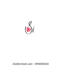 Initiales Si Beauty Monogramm und elegantes Logo-Design