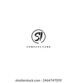 Initial SI brush logo company trend identity