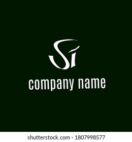 Initial Si handwriting logo template vector