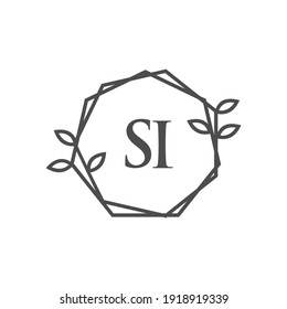 Initial SI letter design vector