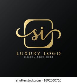 Initial SI letter Logo Design vector Template. Abstract Luxury Letter SI logo Design