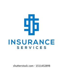 initial IS or SI logo design for insurance company