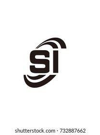 initial SI swoosh ring company logo black
