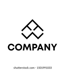 initial A sign letter icon template