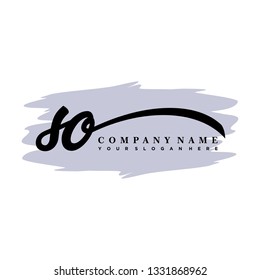 SO initial signature logo. handwriting logo template vector,