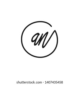AN initial signature logo. handwriting logo template vector,