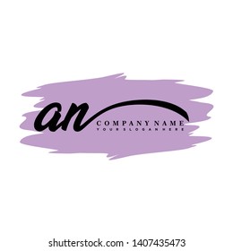 AN initial signature logo. handwriting logo template vector,