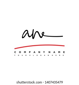 AN initial signature logo. handwriting logo template vector,