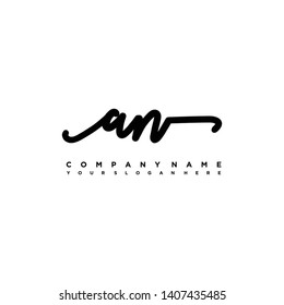 AN initial signature logo. handwriting logo template vector,