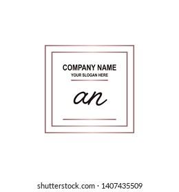 AN initial signature logo. handwriting logo template vector,