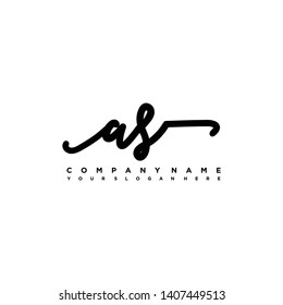 AS initial signature logo. handwriting logo template vector,