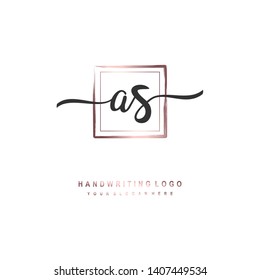 AS initial signature logo. handwriting logo template vector,