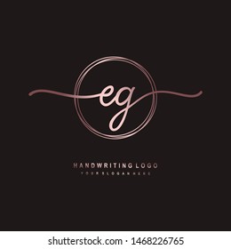 EG initial signature logo. handwriting logo template vector,